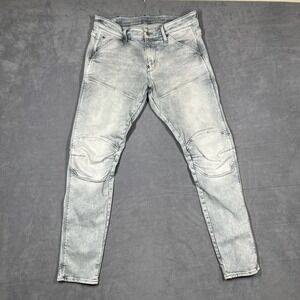 G-Star RAW 5620 3D Skinny Jeans Mens‎ 31x32 Light Wash Stretch Moto Denim READ